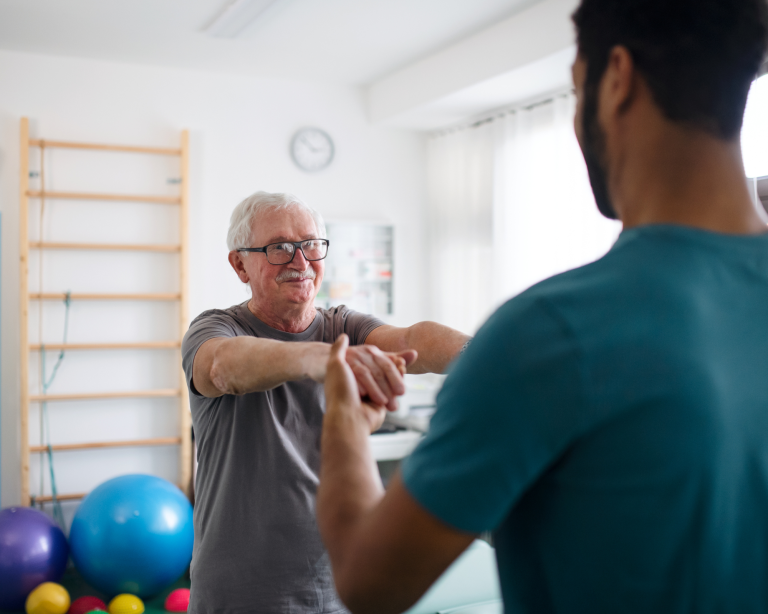 Aged Care resident working on mobility